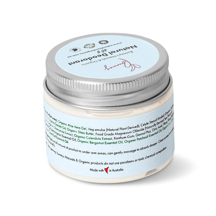 Bunney's Naturals & Organics Natural Deodorant Ingredients List 